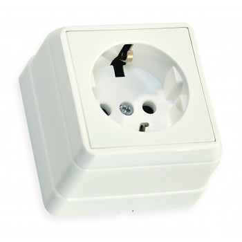 Розетка з/з, 16А, BRON, Mutlusan, білий, (2160 100 0201)