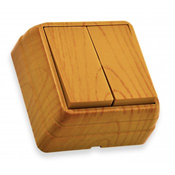 Вимикач 2 кл, 10А, BRON, Mutlusan, дуб, (2160 302 0258)