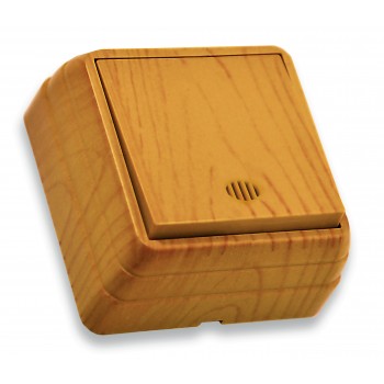 Вимикач 1 кл, 10А, з світловим індикатором, BRON, Mutlusan, дуб, (2160 315 0258)