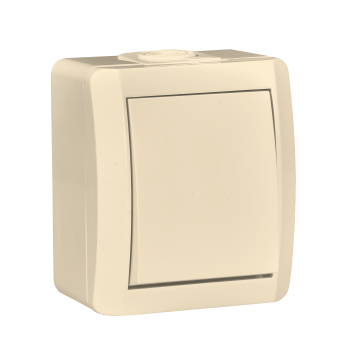 Вимикач накладний 1 кл, 10А, NORA, Mutlusan, білий, IP54 (2155 001 0201)