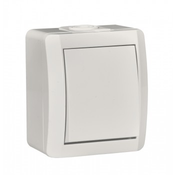 Вимикач накладний 1 кл, 10А, NORA, Mutlusan, білий, IP54 (2155 001 0201)