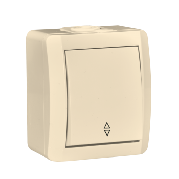 Вимикач накладний 1 кл, прохідний, 10А, NORA, Mutlusan, білий, IP54 (2155 003 0201)