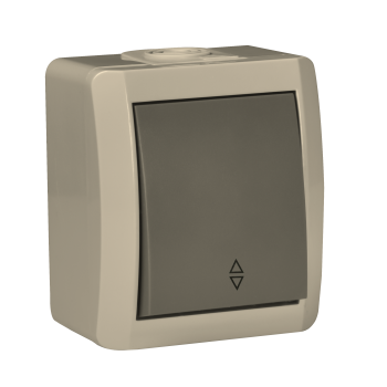 Вимикач накладний 1 кл, прохідний, 10А, NORA, Mutlusan, сірий, IP54 (2155 003 0203)