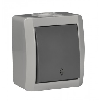Вимикач накладний 1 кл, прохідний, 10А, NORA, Mutlusan, сірий, IP54 (2155 003 0203)