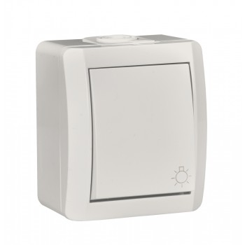 Вимикач дзвінка накладний, 10А, NORA, Mutlusan, білий, IP54 (2155 007 0201)