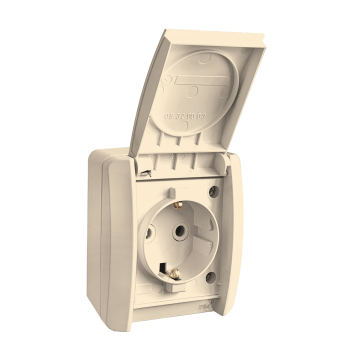 Розетка накладна з/з, 16А, NORA, Mutlusan, білий, IP54 (2155 180 0201)