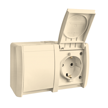 Розетка накладна подвійна, з/з, 16А, NORA, Mutlusan, білий, IP54 (2155 210 0201)