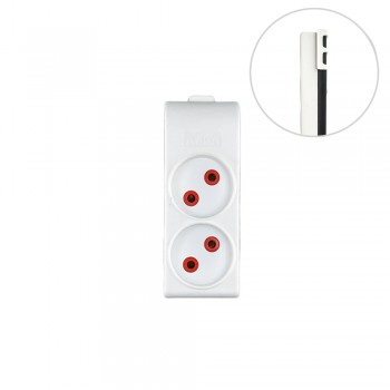 Колодка 2 гнізда, б/з, 16А, біла, AY-KA (22 210 00)