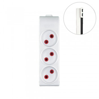 Колодка 3 гнізда, б/з, 16А, біла, AY-KA ( 22 310 00)