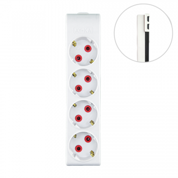 Колодка 4 гнізда, з/з, 16А, біла, AY-KA (22 0400 000)