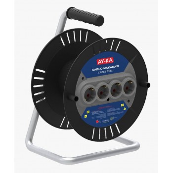 Котушка 4 гнізда з/з, 16А, до 50м, AY-KA (59 100 01)