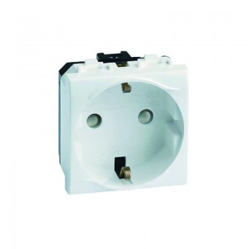Розетка силова з/з, 16А, зі шторками, 2 мод., 45х45мм, Mutlusan, (001 052 300001 00 00)