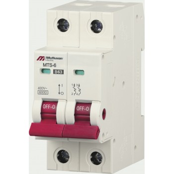 Авт. вимикач 6кА, 2Р, 6А "С" MTS06, Mutlusan