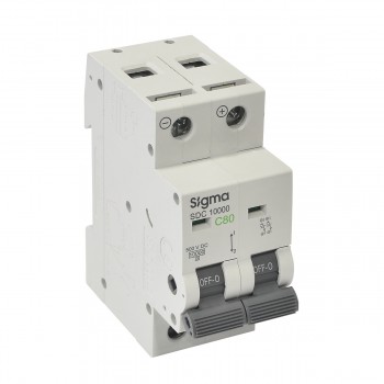 Авт. вимикач DC SIGMA 10кА, 2P, 80A, "C" (1SD280C)
