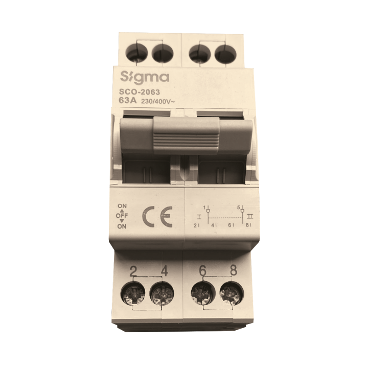 Перемикач введення резерву SIGMA I-0-II 2P, 40A