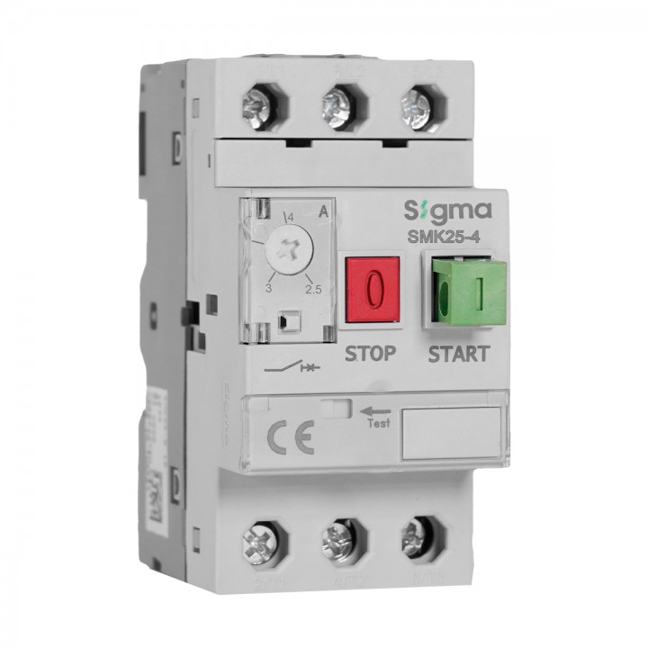 Авт. вимикач захисту двигуна SIGMA 1,5kW, 2,5-4A (SMK25-4)