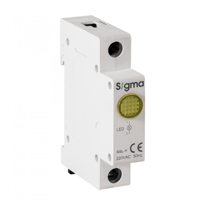 Індикатор світлосигнальний модульний SIGMA 220V AC, жовтий (SSL-Y220A)