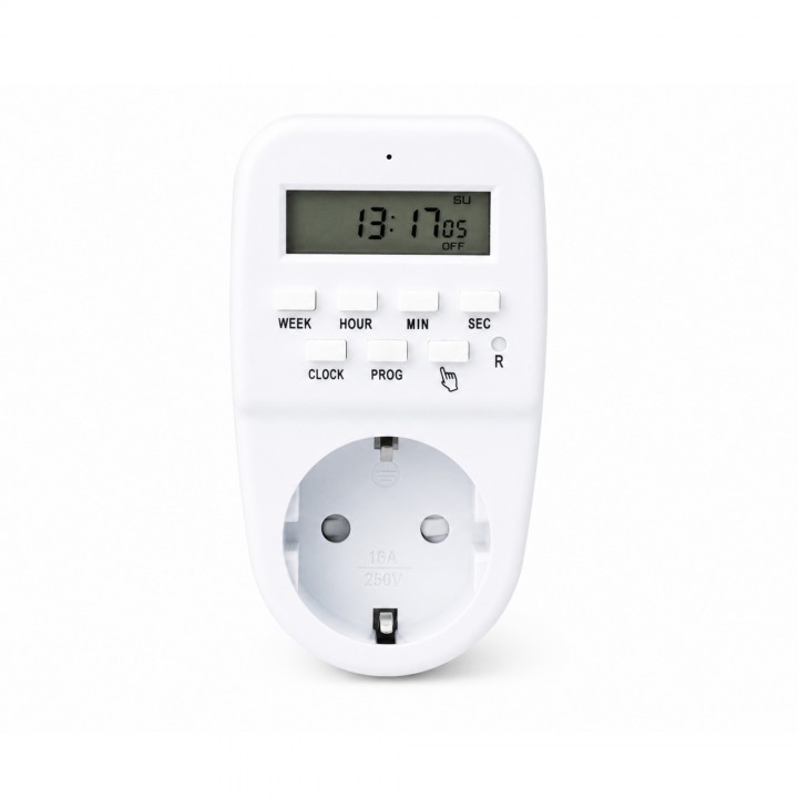 Реле часу тижневе електронне в розетку MARSO, M88A, 16А, 3680W, 230V