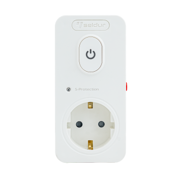 Реле напруги в розетку 16А, з індикатором, з вимикачем, SELDUR (E1TA33B), 230V