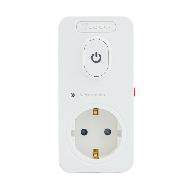 Реле напруги в розетку 16А, з індикатором, з вимикачем, SELDUR (E1TA33B), 230V