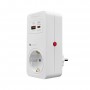 Реле напруги в розетку 16А, USB 5V/3A, Type-C, з індикатором, SELDUR (E1TH33B), 230V