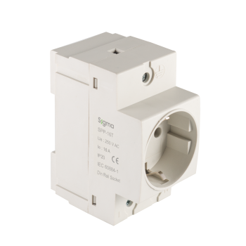 Розетка на DIN-рейку, з/з SIGMA 16А, 250V AC  (SPP-16T)