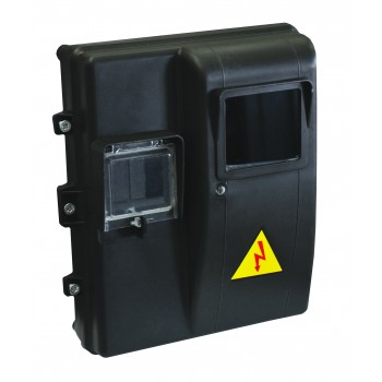 Бокс 1ф. лічильника/ 3 авт.вимикача, IP 54, відкр.установка, чорний