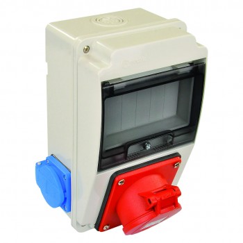 Бокс для автом.вим. 130x220мм з розеткою: силова 32А/3 (3Р), IP44, TP electric