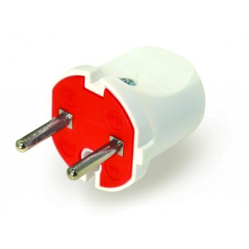 Вилка б/з, 10А, біла, AY-KA, (77 110 00)