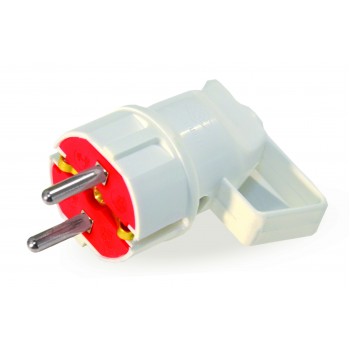 Вилка з/з, 16А, з ручкою, біла, AY-KA, (77 116 00)