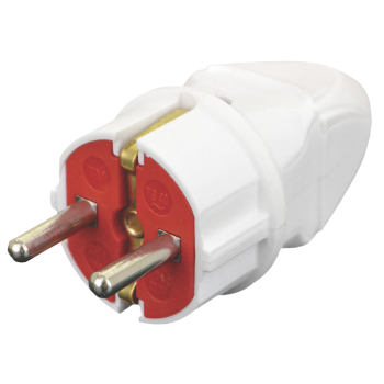 Вилка з/з, 16А, сапфір, біла, AY-KA, (77 135 00)