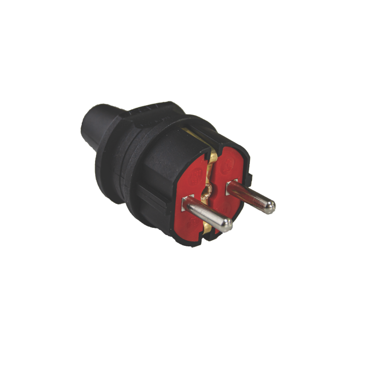 Вилка з/з, 16А, чорна, AY-KA, (79 115 00)