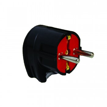 Вилка з/з, 16А, Г-подібна, чорна, AY-KA, (79 112 00)