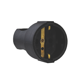 Розетка з/з, 16А, чорна, AY-KA, (79 117 00)