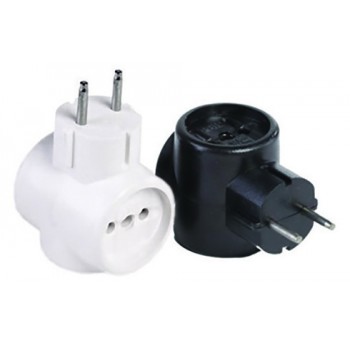 Трійник-розгалужувач б/з, 10А, чорний