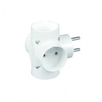 Розгалужувач, 4 гнізда круглих, б/з, 10А, "СВІТ-БУД електро", (R-47)