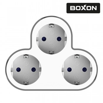 Розгалужувач BOXON, B303, 3 розетки, з/з, 16А, зі шторками, 230V