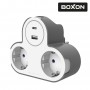 Розгалужувач BOXON, B302USB, 2 розетки, USB: Type-A, Type-C, з/з, 16А, зі шторками, 230V