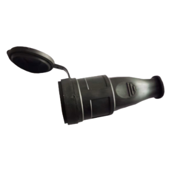 Розетка переносна з/з, 16А, каучук, (IP44), чорна, MARSO