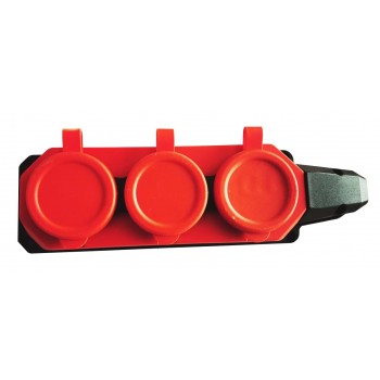 Колодка 3 гнізда з/з, 16А, каучук, (IP44), червона, MARSO