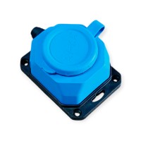 Розетка настінна з/з, 16А, каучук,  синя, (IP44), AY-KA, (55 100 03)