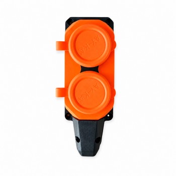Колодка 2 гнізда з/з, 16А, каучук, помаранчева, (IP44), AY-KA, (55 200 04)