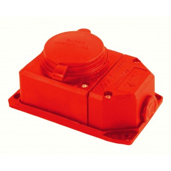 Розетка настінна з/з, 16А, каучук, (IP44), помаранчева, Mutlusan (010 083 530296)