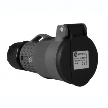 Розетка з/з, 16А,  сіра, (IP44),  TP electric (3101-705-0600)