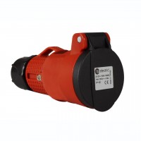 Розетка з/з, 16А,  червона, (IP44),  TP electric (3101-705-1600)