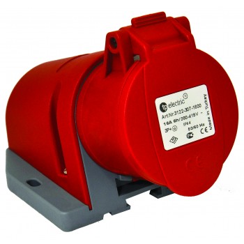 Розетка силова настінна 16А/4 (3Р+РЕ) IP44, TP electric (3122-307-1600)