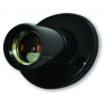 Патрон Е27 накладний, карболіт, чорний, косий (Е27ФпП-03)