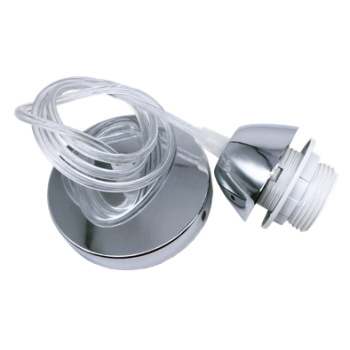 Патрон підвісний люстровий Е27, кріплення, металева основа, срібло, провід 1м