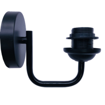 Патрон настінний декоративний люстровий Е27, U-подібний, чорний