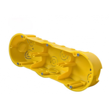 Коробка д/уст. розеток/вимик., бетон/цегла, 3-на, 215х70х46 мм,  D 60мм